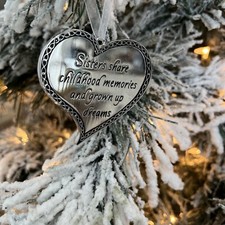 New Kurt Adler 2.25" Hanging Silver Heart Ornament-for Christmas or Valentine D