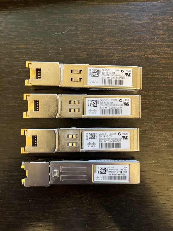 Lot Of 4 Cisco GLC-T 30-1410-03 & GLC-T 30-1410-04 Transceiver Modules