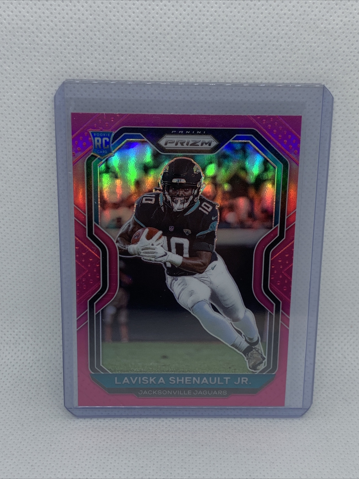 LAVISKA SHENAULT 2020 PANINI PRIZM FOOTBALL #350 ROOKIE PINK PRIZM RC JAGUARS