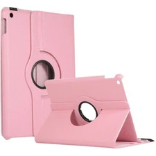 Leather Flip 360° Rotating Portfolio Case Cover for iPad Air 1/Air 2 LIGHT PINK