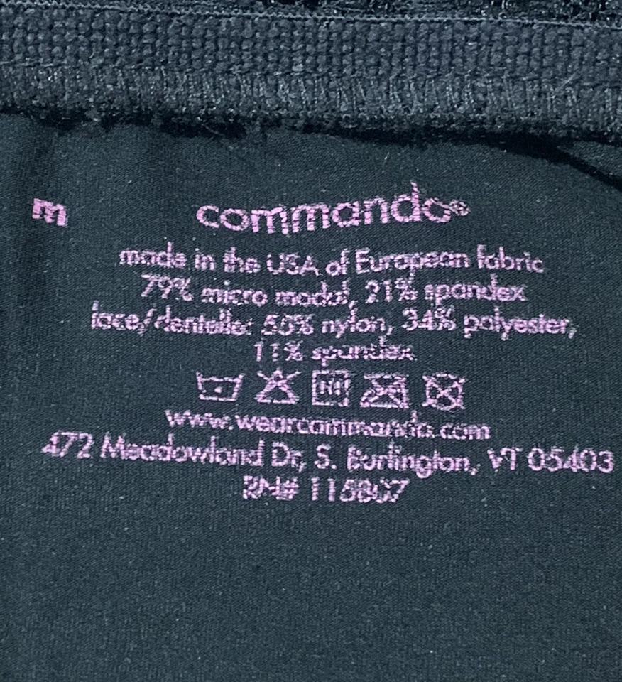 Vestido Babydoll de encaje negro Commando para mujer ropa interior ajustable talla M Foto 4 de 4