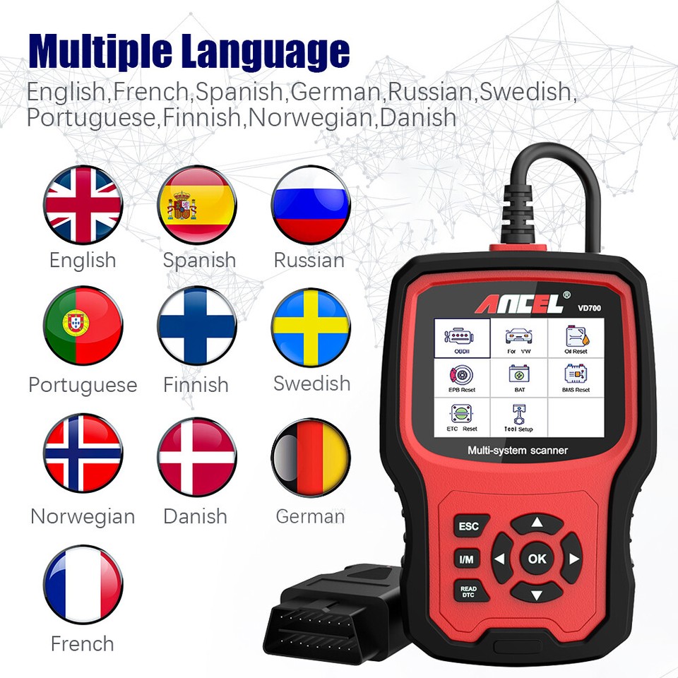Choice VD700 Ancel VD700 OBD2 Scanner Car Code Reader Full System Diagnostic Scan Tools EPB ABS D.PF TPMS O - Foto 3