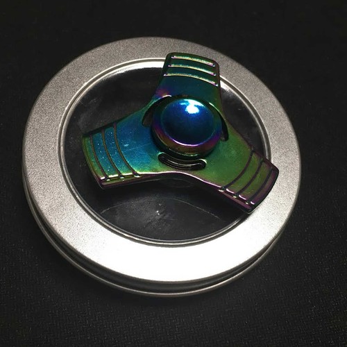 Hand 3 SIDE FIDGET Spinner Ball Desk Toy EDC ADHD Stuffer Stocking Focus RAINBOW - Picture 6 of 24