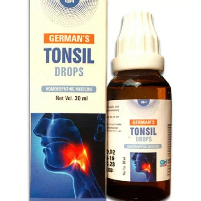 German Homeo Care & Cure Tonsil drops/Redness & Sore Throat with Enlarged Tonsil