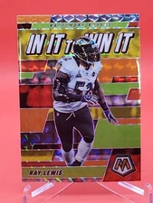 Ray Lewis 2021 Panini Mosaic #WIN12 In It to Win It Silver Mosaic Prizm SP