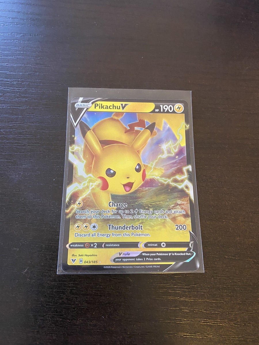 pikachu v holographic card Pikachu V 043/185 - Vivid Voltage - Ultra Rare Holo Pokemon Card NM