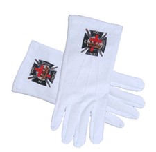 Masonic The Knights Of Templar White Cotton Gloves. Freemasons. Masonic Regalia