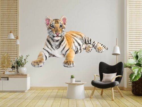 Fond d'écran animal texture 3D tigre de Sibérie 67NA affiche murale autocollants muraux décalcomanie - Photo 1 sur 5