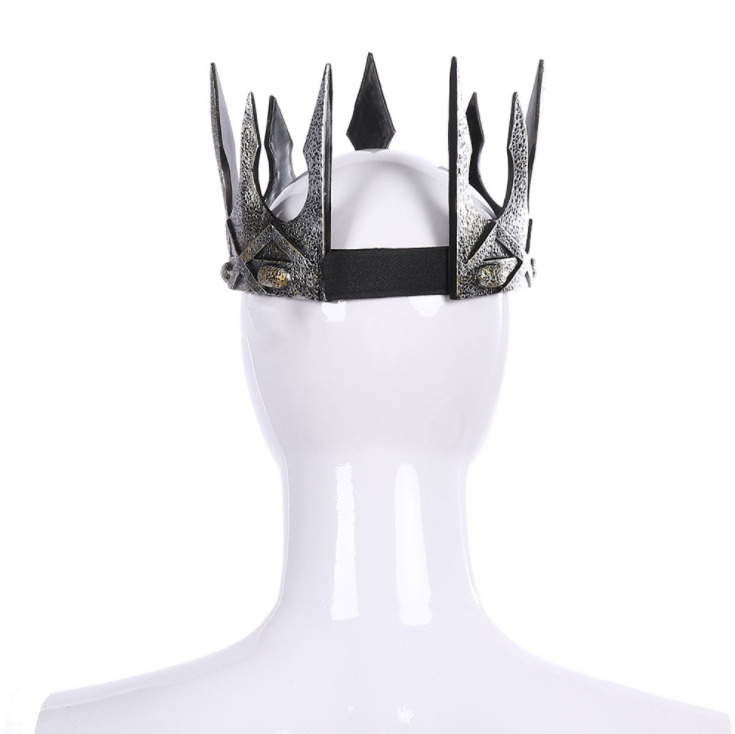 Antique Silver King Medieva Crown Headband Pu Crown Men Crown Headdress  Party Favors