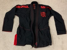 Sanabul Gi Top Brazilian Jiu Jitsu Size A0 Black Red Embroidery Martial Arts MMA