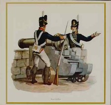 RA Royal Artillery 1812 Milit&auml;rdruck VINTAGE 12,5" x 11,75" Napoleonische Kanone