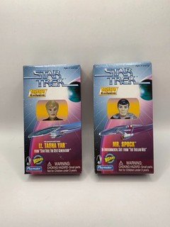 x2 boxed 1998 Star Trek ToyFare Exclusive Spock & Tasha Yar Playmates