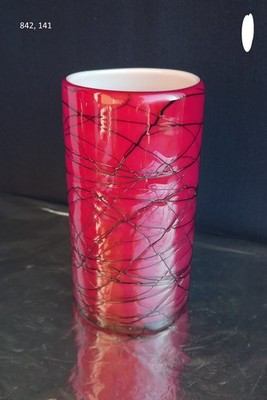 Vintage Rubinrot Kunstglasvase mundgeblasen  Royal Ruby  H ca. 20,5 cm