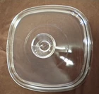 Vintage PYREX A-9-C Clear Glass Square Replacement Lid Only Made In USA