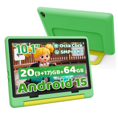 10-Zoll Kinder Tablet 20(3+17)GB RAM 64GB ROM Android 15 IPS HD LCD Bluetooth