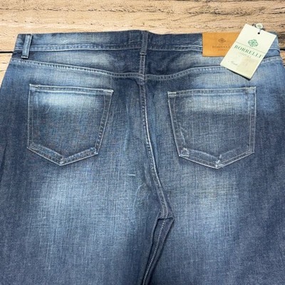 Luigi Borrelli Napoli Jeans Mens 42 Blue Straight Leg Made in Italy Cotton NWT