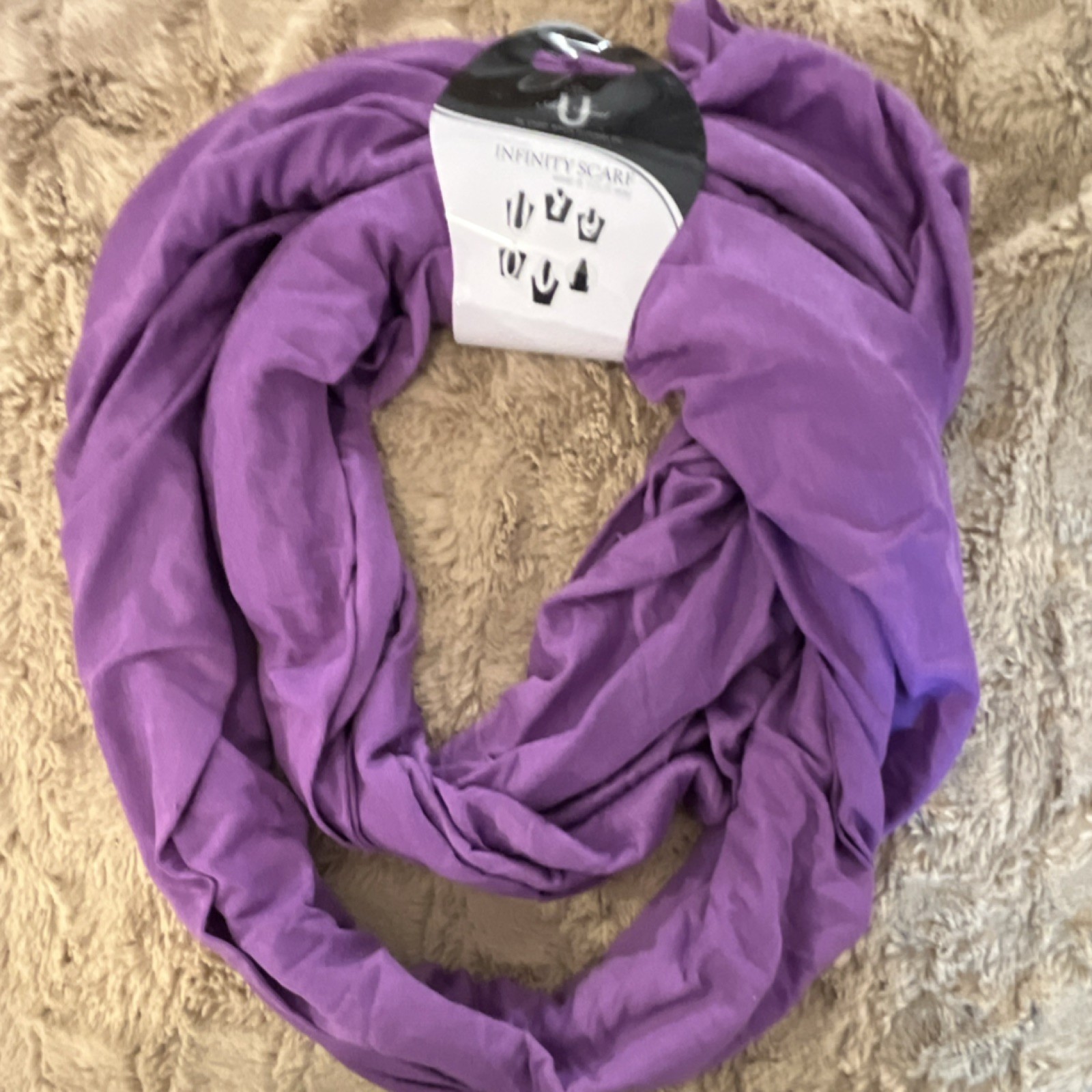 Under Where Intimates Infinity Scarf Purple Solid Women’s Style U-52000