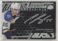 2020-21 SPx UD Black Obsidian Scripts Colton Parayko #OS-CP Auto 0g67