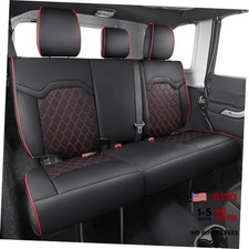 Fit for GMC Sierra Back Seat Rear 2007-2013 2019-2025 Black/Red Flat Bench