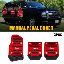 3PCS Universal Non-Slip Auto Gas Brake Foot Pedal Pad Red Cover Car Accessories