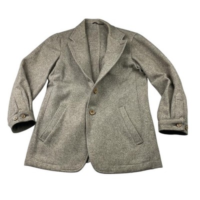 VTG Christian Dior Men's Wool Tweed 2-Button Blazer Jacket Beige
