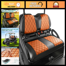 Brown Diamond Golf Cart Seat Covers - Waterproof, Anti-Scratch, Fits Precedent,