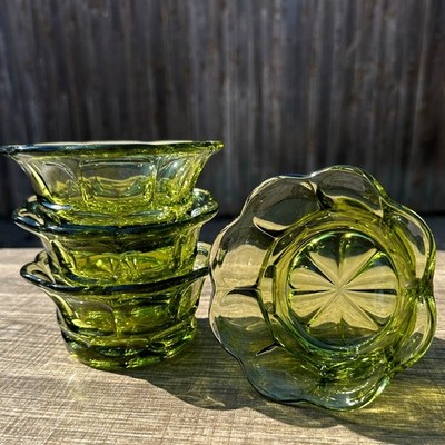 Fostoria Retired 1963-1982 'Argus Green' 4.75'' Fruit/Dessert Bowls-Set of 4
