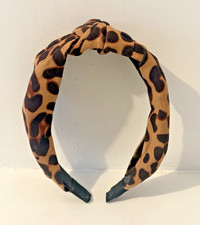 Leopard Print Knot Headband Womens Brown Tan Animal Print Hair Accessorie
