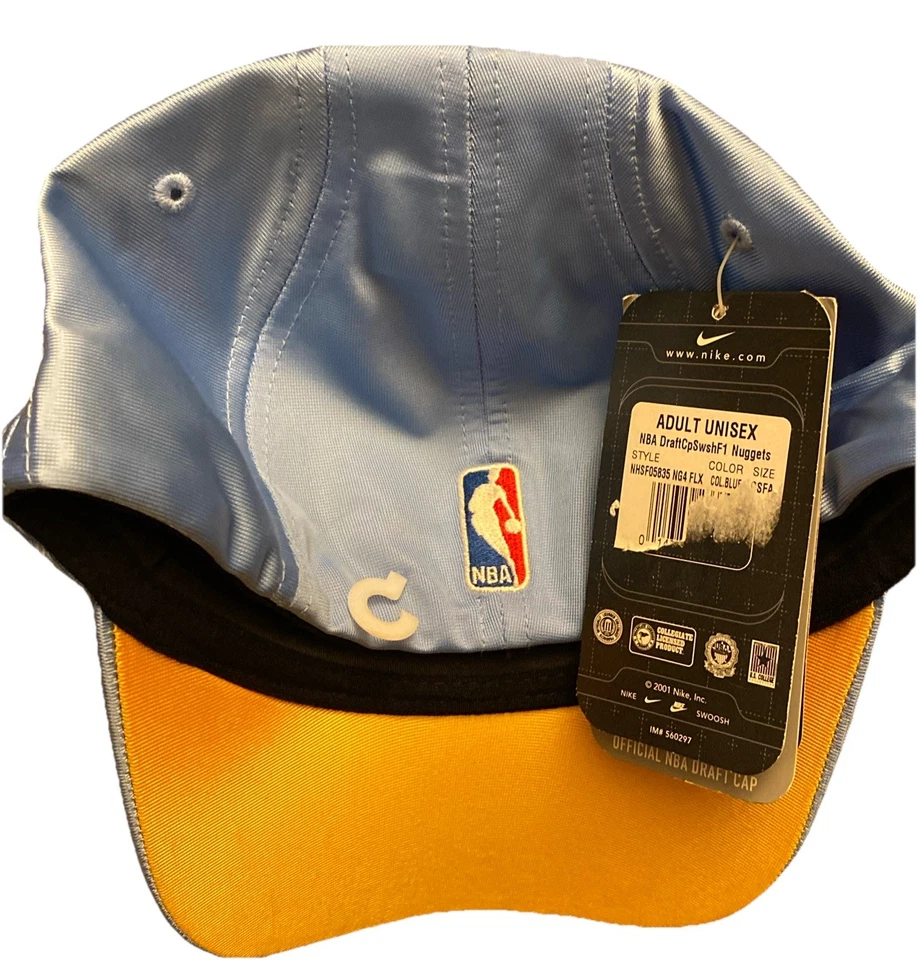 Gorra de colección Denver Nuggets para hombre talla única azul amarillo draft de la NBA equipo Nike Foto 2 de 4