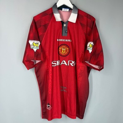 MANCHESTER UNITED 1996 1997 1998 HOME FOOTBALL SHIRT UMBRO JERSEY