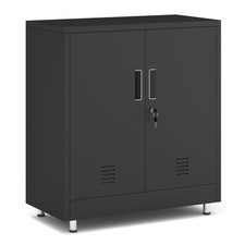 Metal Storage Cabinet with Locking Doors and Adjustable Shelf, Small Lockable...