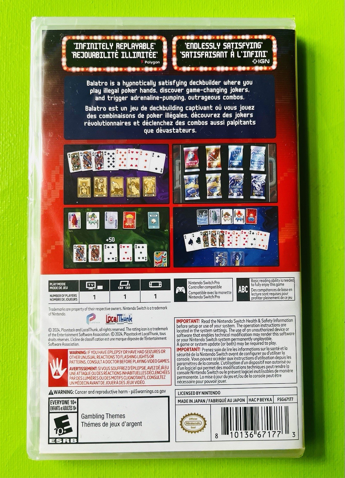 Balatro Special Edition w/ 10 Poker Playing Cards Nintendo Switch 2024 SEALED