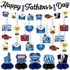23 Pieces Fathers Day Decorations for Party Set With Happy Fathers Day Banner...