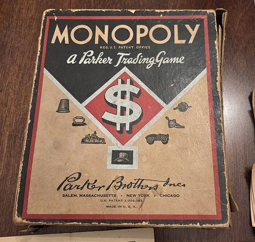 Vintage 1930s Parker Brothers Monopoly Original Game New Edition No Board