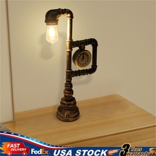 Industrial Table Lamp Edison Desk Lamp Steampunk Pipe Nightstand Lamp Fast Ship