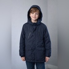 ZARA Boys Hooded Down Puffer Jacket Size 10 140 cm Navy