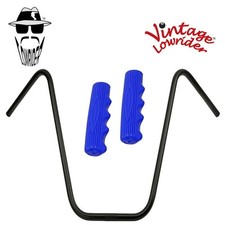Original Lowrider 19" 22.2 Ape Handlebar Black 212 120mm Grips Solid/Blue