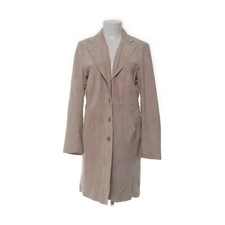 H&M, Ledermantel, Damen, Größe: 42, Beige, Acetat/Wildleder #Atu