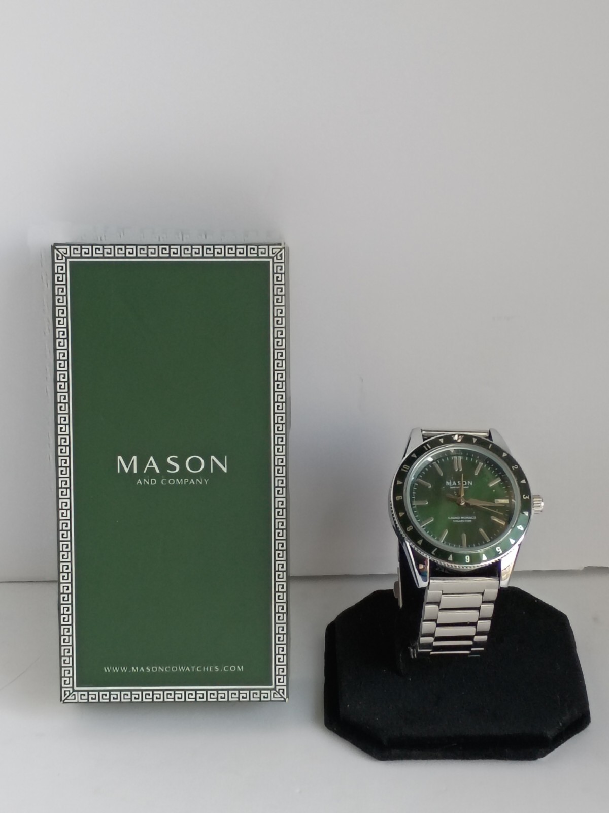 Mason Company Grand Monaco Men Watch Green NEW Stainless Steel 42mm Ret $210