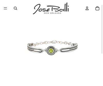 Jose Balli Deceaux Peridot Sterling Silver Bracelet Fits 7  Wrist