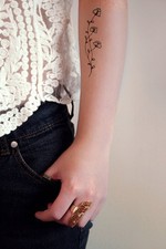 Temporary Tattoo - Set of 2 wrist size Wide Flower approx. 2.5" each 