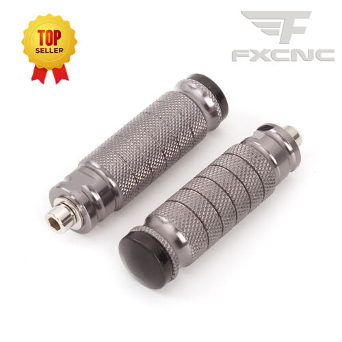 CNC Universal Motorcycle Footrests Foot Rest Peg Refit Front Replacement Grey M8 - Picture 9 of 11