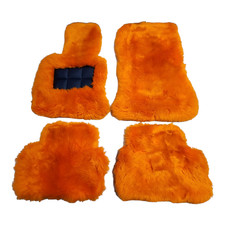 Genuine Orange Sheepskin Car Floor Mats fits Rolls Royce Ghost Series 1 Series 2