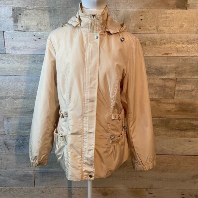 Mulberry cream women s  zip up hooded rain jacket in size 8