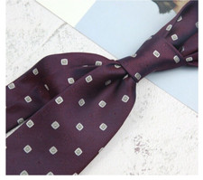 New Classic Polka Dot Red White JACQUARD WOVEN 100 Silk Men's Necktie Tie