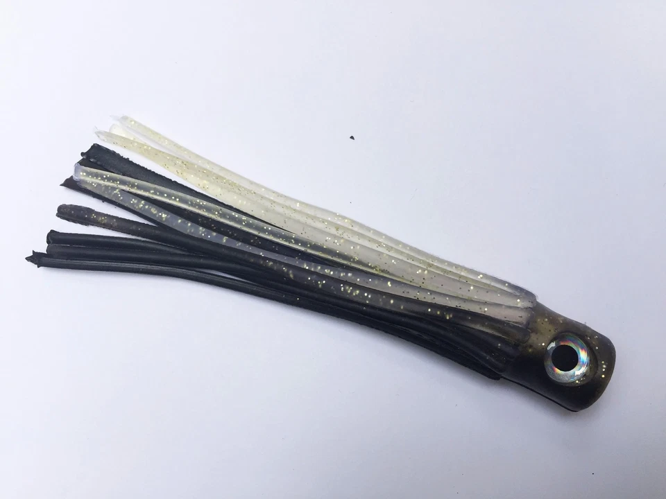 TACKLEWORKS Mini Chugger Flat Head 5.5" Lure Ballyhoo Marlin - Black/Silver