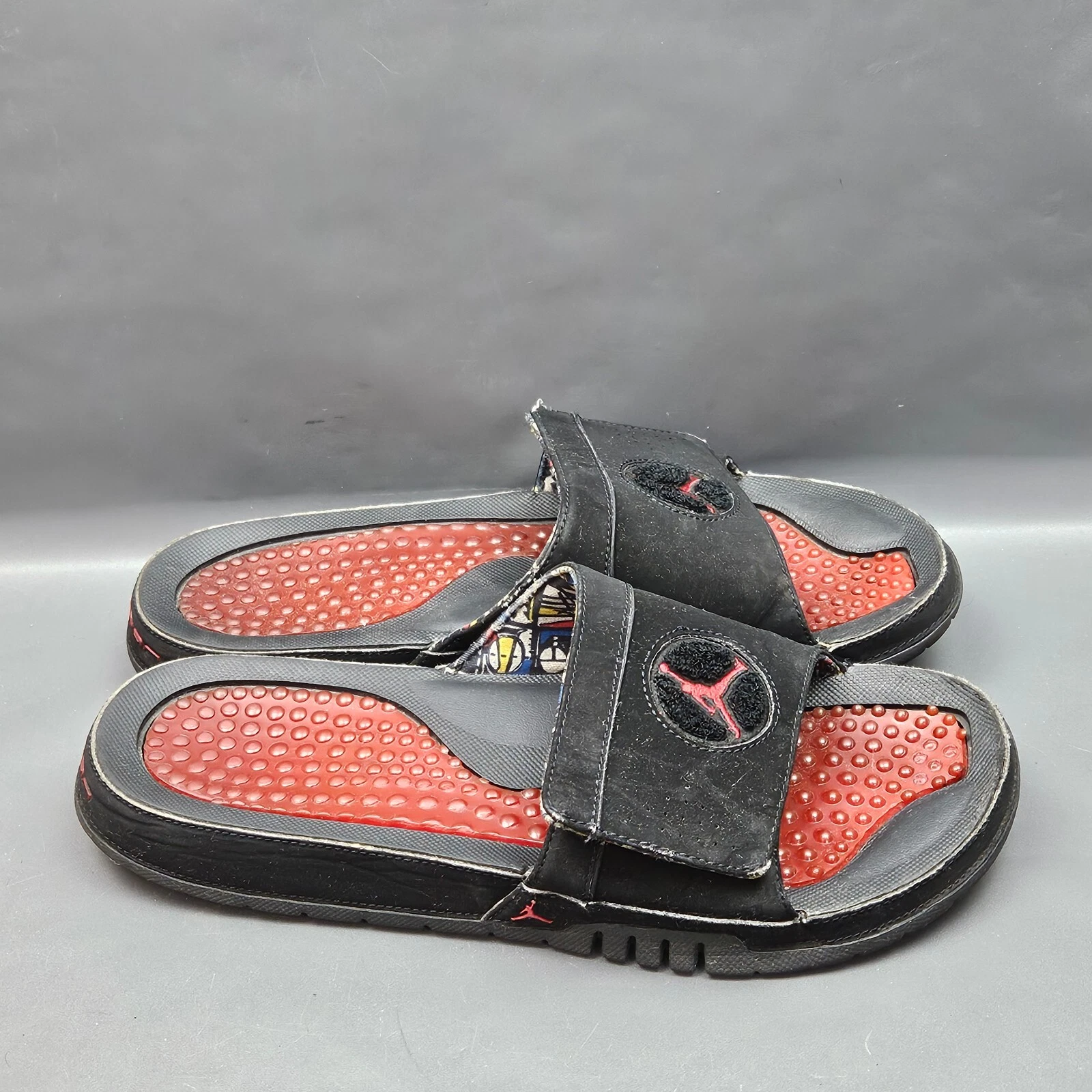 Jordan Hydro 8 Retro Playoffs Slides Uomo 12 Sandali Nero Rosso Allevato fd7674 001