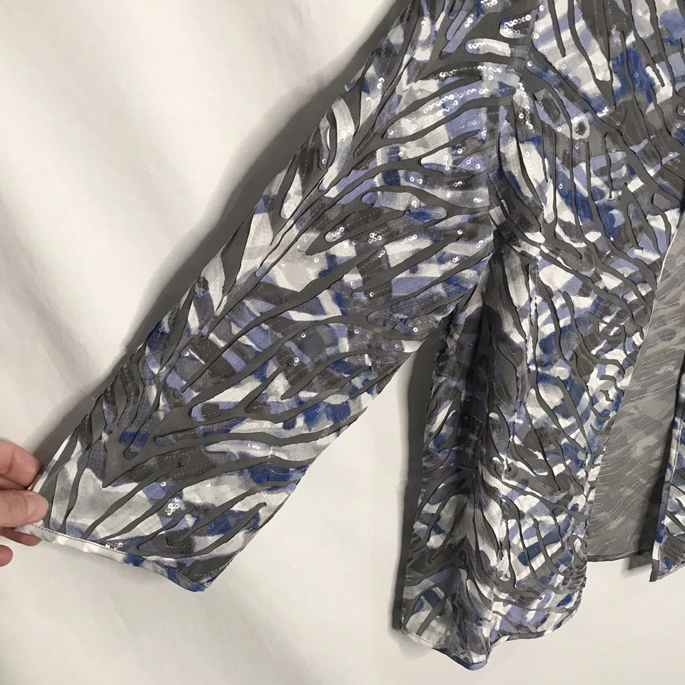 Chaqueta con apliques de acuarela Chico’s Travelers Collection talla 1 mediana $149 Tex nueva con etiquetas Foto 2 de 4