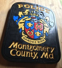 Police Montgomery 3D routed carved wood  patch plaque sign