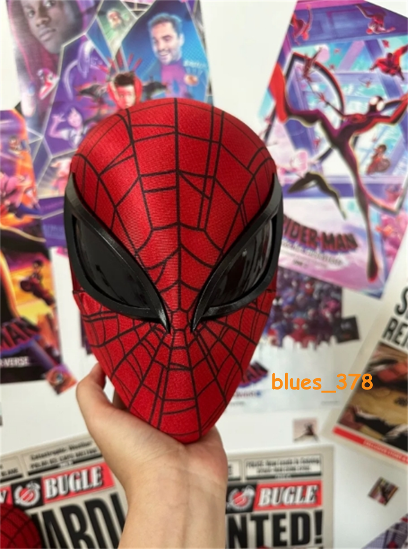 New 1/1 Ultimate Spiderman Mask with Face Shell Eye Lenses Cosplay